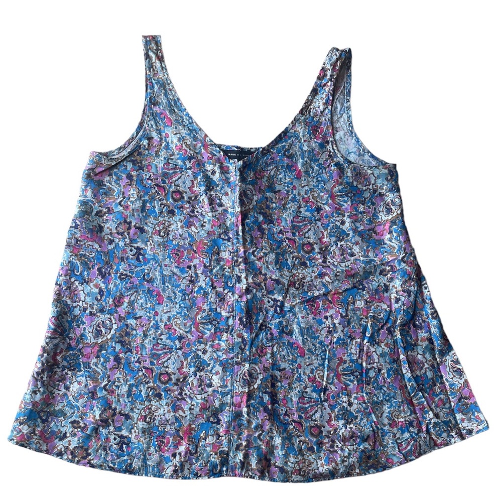MARC by Marc Jacobs Blue Pink Purple 100% Silk Tank Size Small